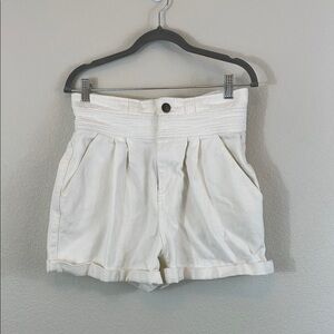 GB Girls Denim High Waist White Paper Bag Shorts Size 9